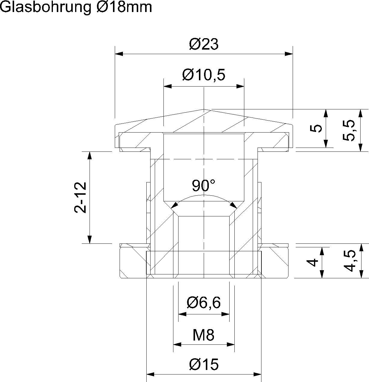 Glas-Punkthalter aus Edelstahl in verschiedenen Ausführungen von Südmetall